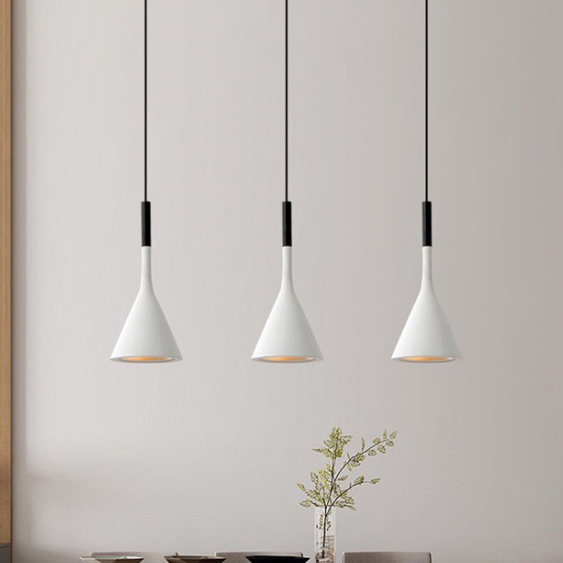 1 Head Hanging Pendant Lamp with Funnel Shade Aluminum and Concrete Industrial Bedside Ceiling Light Fixture in Black/Grey Clearhalo 'Ceiling Lights' 'Modern Pendants' 'Modern' 'Pendant Lights' 'Pendants' Lighting' 616551