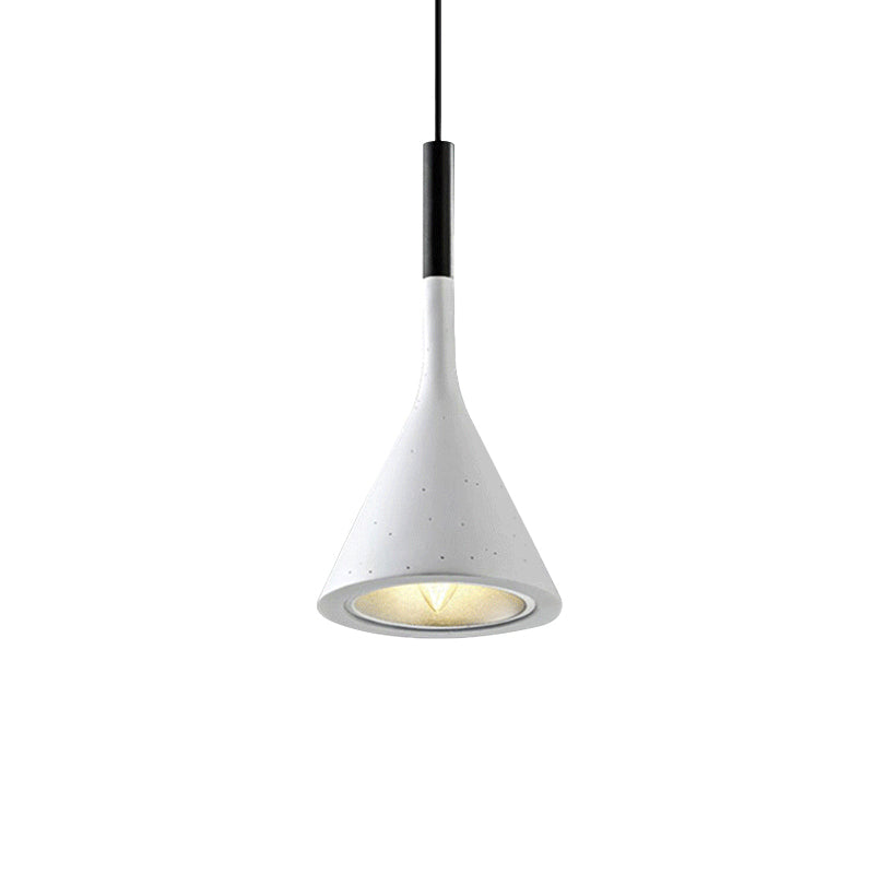 1 Head Hanging Pendant Lamp with Funnel Shade Aluminum and Concrete Industrial Bedside Ceiling Light Fixture in Black/Grey Clearhalo 'Ceiling Lights' 'Modern Pendants' 'Modern' 'Pendant Lights' 'Pendants' Lighting' 616552