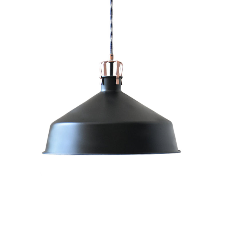 8.5"/13" Wide 1 Head Ceiling Pendant with Dome Shade Metallic Minimalism Living Room Pendant Ceiling Light in Black/White Clearhalo 'Ceiling Lights' 'Modern Pendants' 'Modern' 'Pendant Lights' 'Pendants' Lighting' 616577