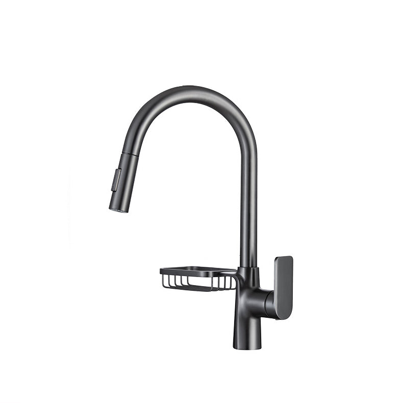 Modern Pot Filler Brass Pulldown Sprayer with Accessories Swivel Spout Kitchen Faucet Clearhalo 'Home Improvement' 'home_improvement' 'home_improvement_kitchen_faucets' 'Kitchen Faucets' 'Kitchen Remodel & Kitchen Fixtures' 'Kitchen Sinks & Faucet Components' 'kitchen_faucets' 6167098