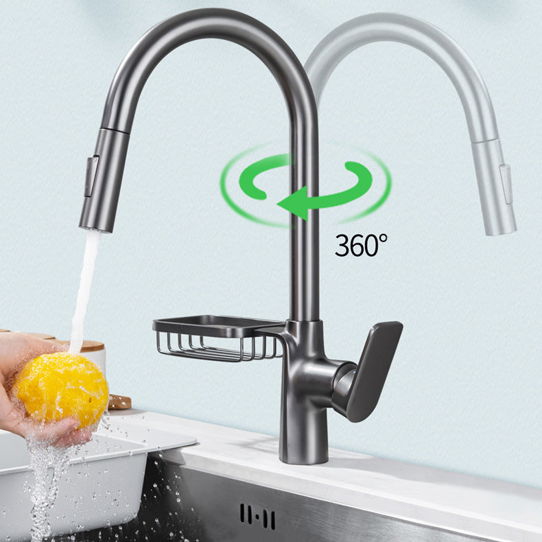 Modern Pot Filler Brass Pulldown Sprayer with Accessories Swivel Spout Kitchen Faucet Clearhalo 'Home Improvement' 'home_improvement' 'home_improvement_kitchen_faucets' 'Kitchen Faucets' 'Kitchen Remodel & Kitchen Fixtures' 'Kitchen Sinks & Faucet Components' 'kitchen_faucets' 6167100