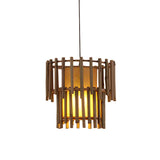 Rustic Cylinder Drop Pendant Bamboo 1-Light Living Room Hanging Light Fixture in Beige Clearhalo 'Ceiling Lights' 'Modern Pendants' 'Modern' 'Pendant Lights' 'Pendants' Lighting' 616783