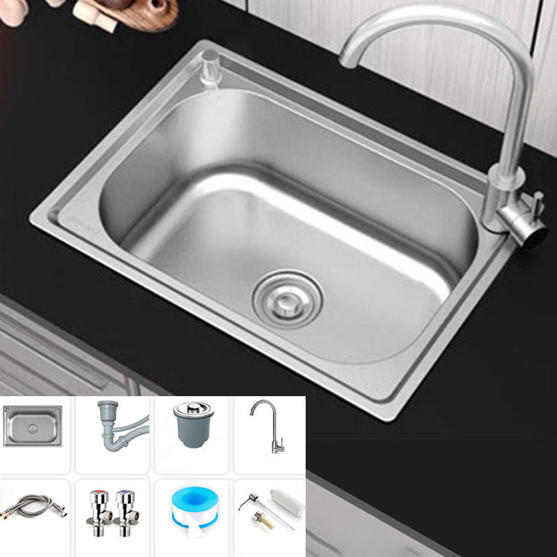 Modern Workstation Sink Stainless Steel Drain Assembly and Faucet Kitchen Sink Sink with Faucet Clearhalo 'Home Improvement' 'home_improvement' 'home_improvement_kitchen_sinks' 'Kitchen Remodel & Kitchen Fixtures' 'Kitchen Sinks & Faucet Components' 'Kitchen Sinks' 'kitchen_sinks' 6176605