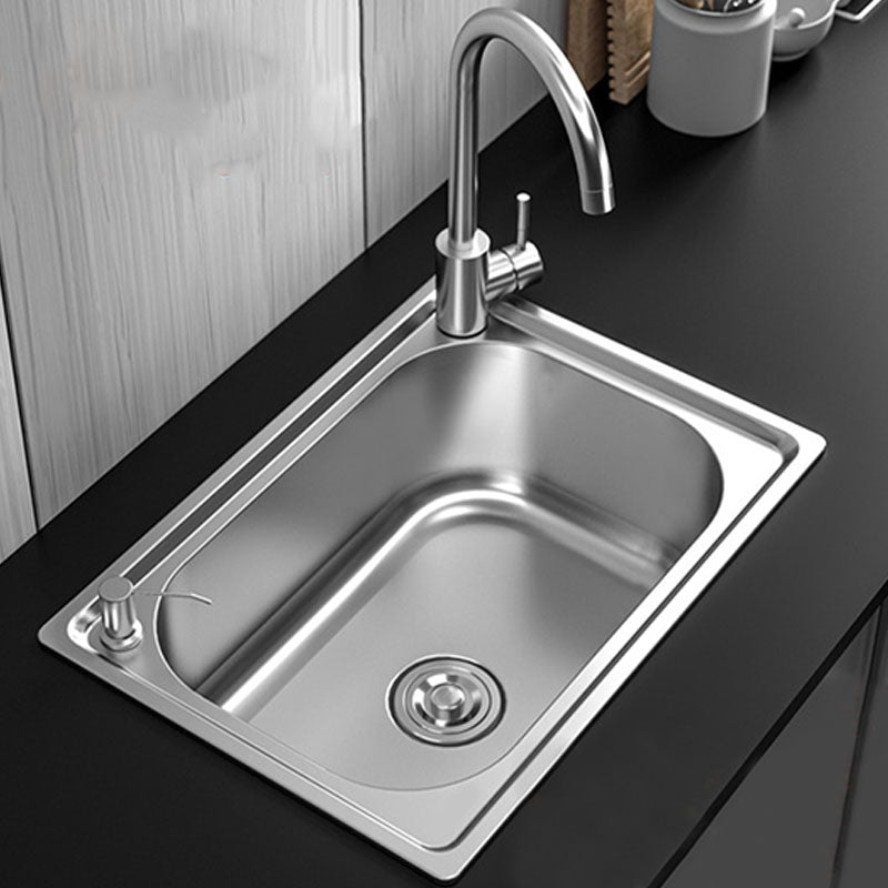 Modern Workstation Sink Stainless Steel Drain Assembly and Faucet Kitchen Sink Clearhalo 'Home Improvement' 'home_improvement' 'home_improvement_kitchen_sinks' 'Kitchen Remodel & Kitchen Fixtures' 'Kitchen Sinks & Faucet Components' 'Kitchen Sinks' 'kitchen_sinks' 6176608