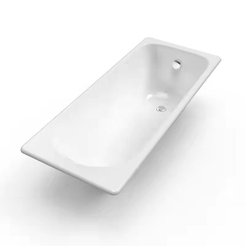 Soaking Freestanding Tub with Internal Drain Bathroom Acrylic White Bath Tub White-Silver Clearhalo 'Bathroom Remodel & Bathroom Fixtures' 'Bathtubs' 'Home Improvement' 'home_improvement' 'home_improvement_bathtubs' 'Showers & Bathtubs' 6176631