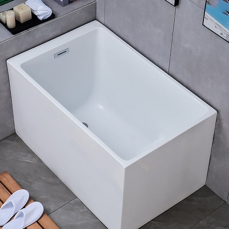 White Back to Wall Soaking Bathtub Contemporary Rectangular Acrylic Bath Tub Clearhalo 'Bathroom Remodel & Bathroom Fixtures' 'Bathtubs' 'Home Improvement' 'home_improvement' 'home_improvement_bathtubs' 'Showers & Bathtubs' 6176657