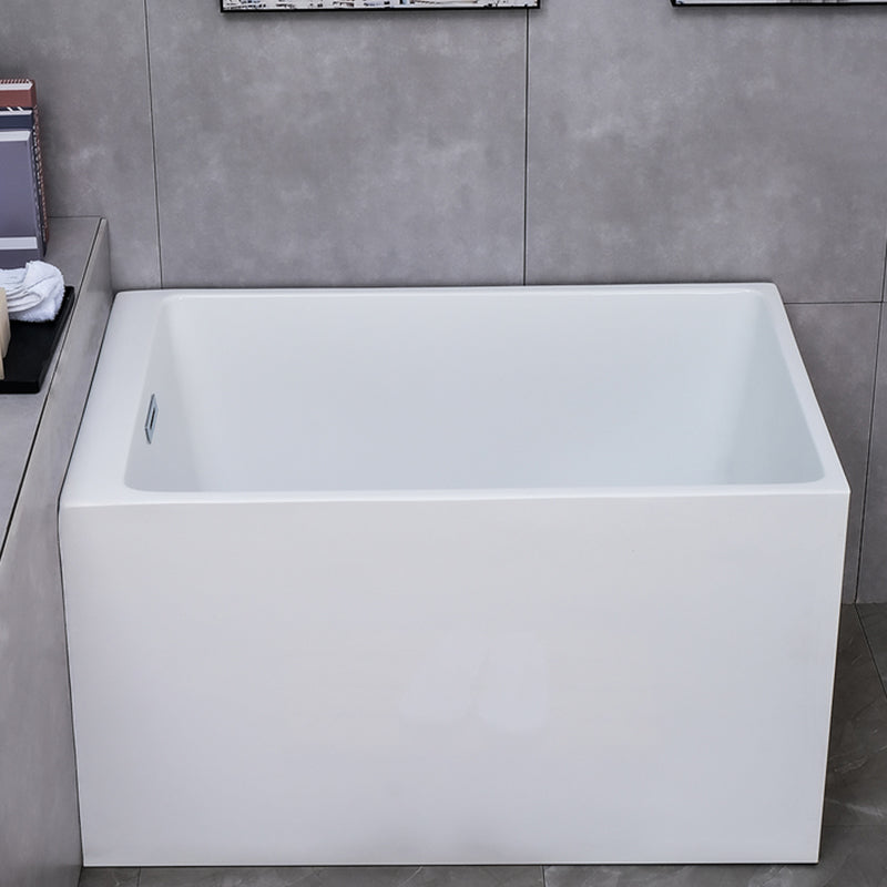 White Back to Wall Soaking Bathtub Contemporary Rectangular Acrylic Bath Tub Clearhalo 'Bathroom Remodel & Bathroom Fixtures' 'Bathtubs' 'Home Improvement' 'home_improvement' 'home_improvement_bathtubs' 'Showers & Bathtubs' 6176658