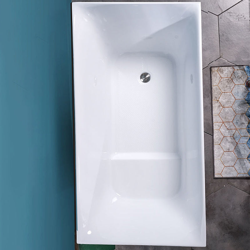 Modern Acrylic Freestanding Back to Wall Bathtub Soaking Rectangular Bath Tub Clearhalo 'Bathroom Remodel & Bathroom Fixtures' 'Bathtubs' 'Home Improvement' 'home_improvement' 'home_improvement_bathtubs' 'Showers & Bathtubs' 6176674