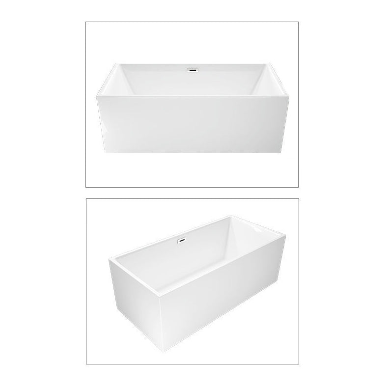 Modern Rectangular Bathtub with Internal Drain White Acrylic Soaking Tub Clearhalo 'Bathroom Remodel & Bathroom Fixtures' 'Bathtubs' 'Home Improvement' 'home_improvement' 'home_improvement_bathtubs' 'Showers & Bathtubs' 6176701