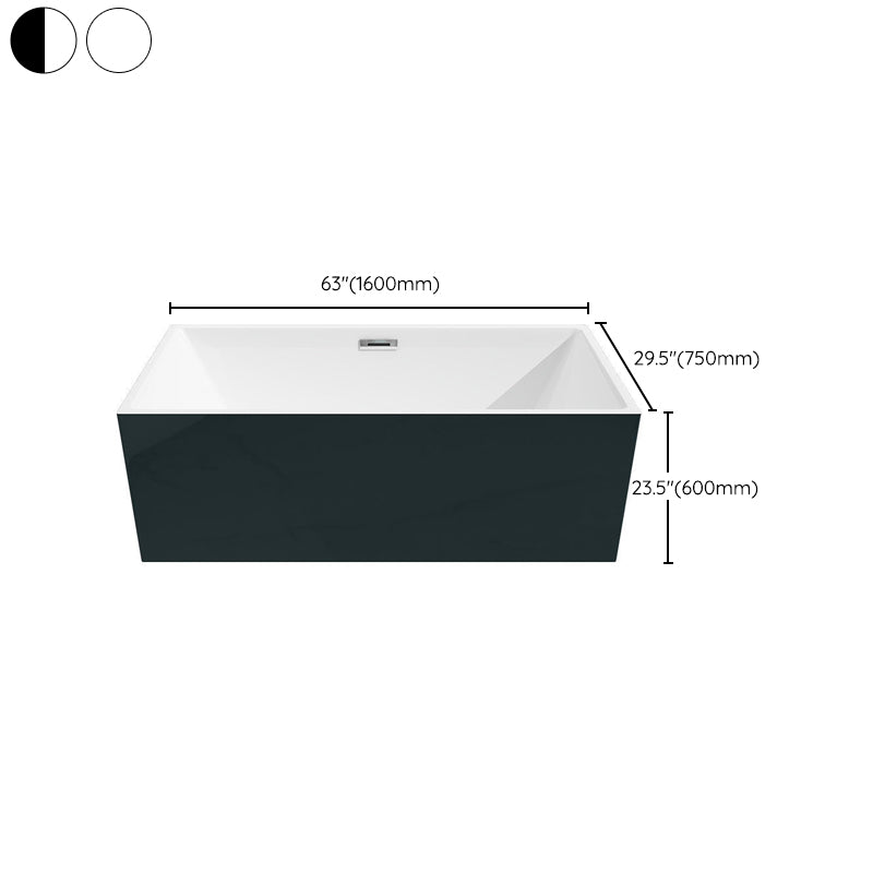 Modern Rectangular Bathtub with Internal Drain White Acrylic Soaking Tub Clearhalo 'Bathroom Remodel & Bathroom Fixtures' 'Bathtubs' 'Home Improvement' 'home_improvement' 'home_improvement_bathtubs' 'Showers & Bathtubs' 6176704