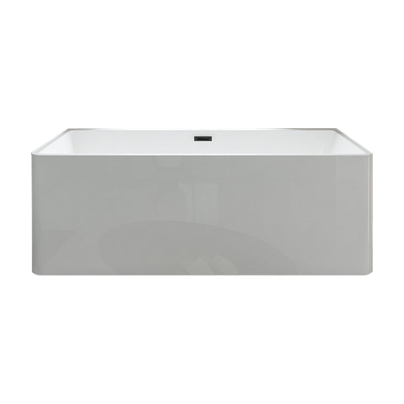 Rectangular Freestanding Back to Wall Bathtub Modern Acrylic-Fiberglass Bath Tub Clearhalo 'Bathroom Remodel & Bathroom Fixtures' 'Bathtubs' 'Home Improvement' 'home_improvement' 'home_improvement_bathtubs' 'Showers & Bathtubs' 6176710