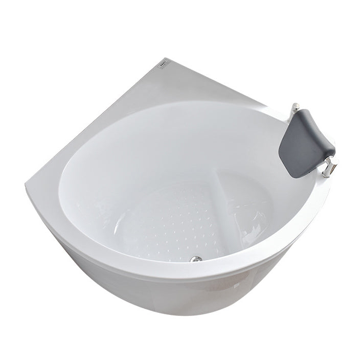 Freestanding Soaking Corner Bathtub Contemporary Acrylic-Fiberglass Bathtub with Seat Clearhalo 'Bathroom Remodel & Bathroom Fixtures' 'Bathtubs' 'Home Improvement' 'home_improvement' 'home_improvement_bathtubs' 'Showers & Bathtubs' 6176782