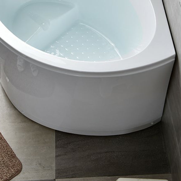 Freestanding Soaking Corner Bathtub Contemporary Acrylic-Fiberglass Bathtub with Seat Clearhalo 'Bathroom Remodel & Bathroom Fixtures' 'Bathtubs' 'Home Improvement' 'home_improvement' 'home_improvement_bathtubs' 'Showers & Bathtubs' 6176788