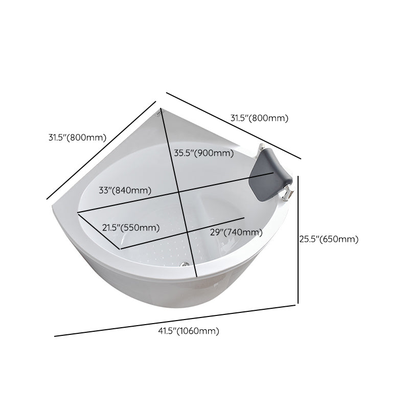 Freestanding Soaking Corner Bathtub Contemporary Acrylic-Fiberglass Bathtub with Seat Clearhalo 'Bathroom Remodel & Bathroom Fixtures' 'Bathtubs' 'Home Improvement' 'home_improvement' 'home_improvement_bathtubs' 'Showers & Bathtubs' 6176793