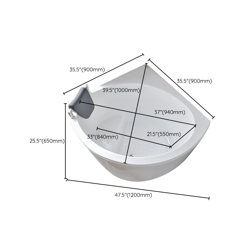 Freestanding Soaking Corner Bathtub Contemporary Acrylic-Fiberglass Bathtub with Seat Clearhalo 'Bathroom Remodel & Bathroom Fixtures' 'Bathtubs' 'Home Improvement' 'home_improvement' 'home_improvement_bathtubs' 'Showers & Bathtubs' 6176794