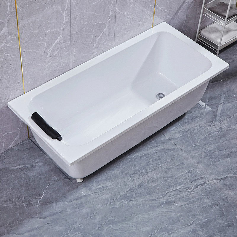 Matte Finish Acrylic Rectangular Bathtub Modern Soaking Freestanding Tub White Tub Clearhalo 'Bathroom Remodel & Bathroom Fixtures' 'Bathtubs' 'Home Improvement' 'home_improvement' 'home_improvement_bathtubs' 'Showers & Bathtubs' 6176799