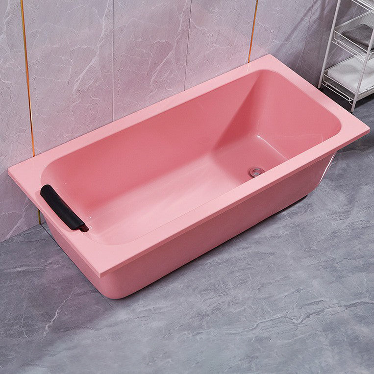 Matte Finish Acrylic Rectangular Bathtub Modern Soaking Freestanding Tub Pink Tub Clearhalo 'Bathroom Remodel & Bathroom Fixtures' 'Bathtubs' 'Home Improvement' 'home_improvement' 'home_improvement_bathtubs' 'Showers & Bathtubs' 6176803