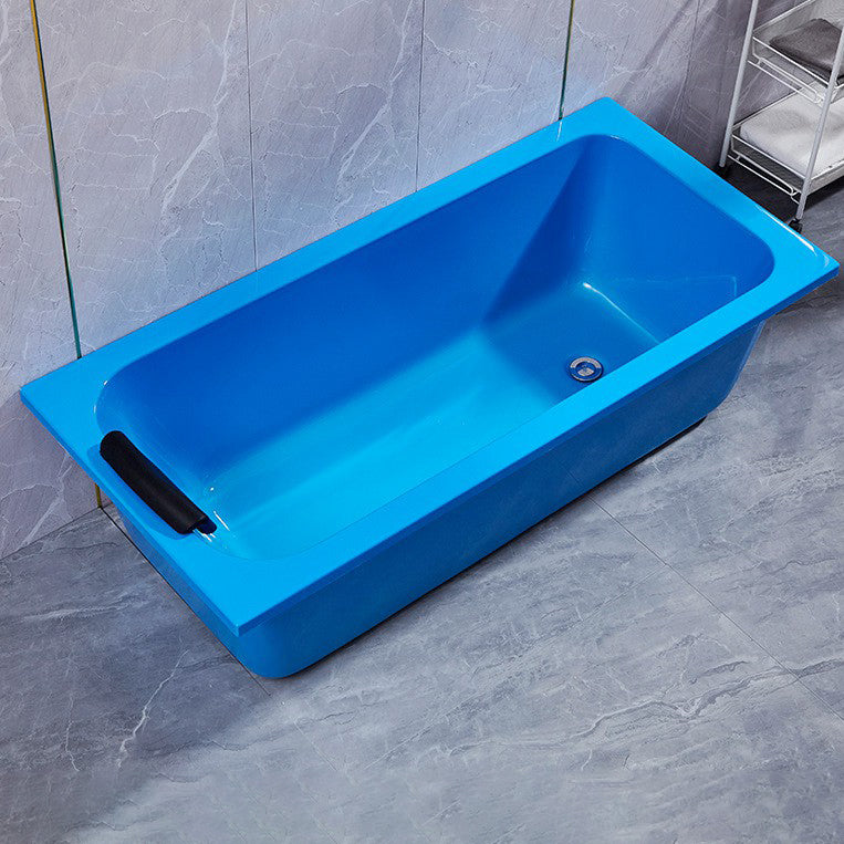 Matte Finish Acrylic Rectangular Bathtub Modern Soaking Freestanding Tub Blue Tub Clearhalo 'Bathroom Remodel & Bathroom Fixtures' 'Bathtubs' 'Home Improvement' 'home_improvement' 'home_improvement_bathtubs' 'Showers & Bathtubs' 6176810