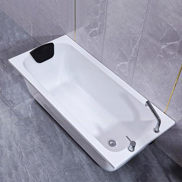 Matte Finish Acrylic Rectangular Bathtub Modern Soaking Freestanding Tub Clearhalo 'Bathroom Remodel & Bathroom Fixtures' 'Bathtubs' 'Home Improvement' 'home_improvement' 'home_improvement_bathtubs' 'Showers & Bathtubs' 6176822