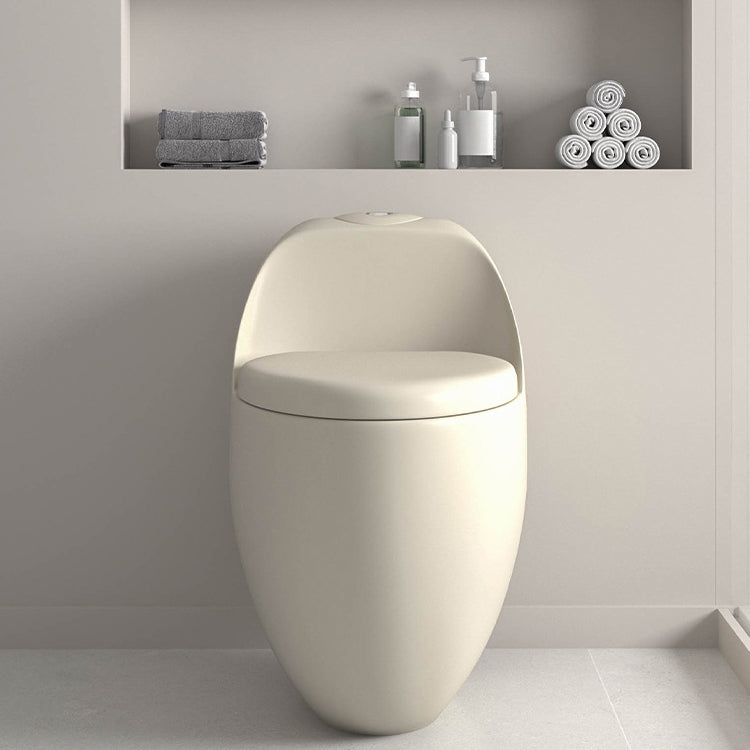 Siphon Jet Flush Toilet Floor Mounted All-In-One Urine Toilet Beige 10" Clearhalo 'Bathroom Remodel & Bathroom Fixtures' 'Home Improvement' 'home_improvement' 'home_improvement_toilets' 'Toilets & Bidets' 'Toilets' 6177130