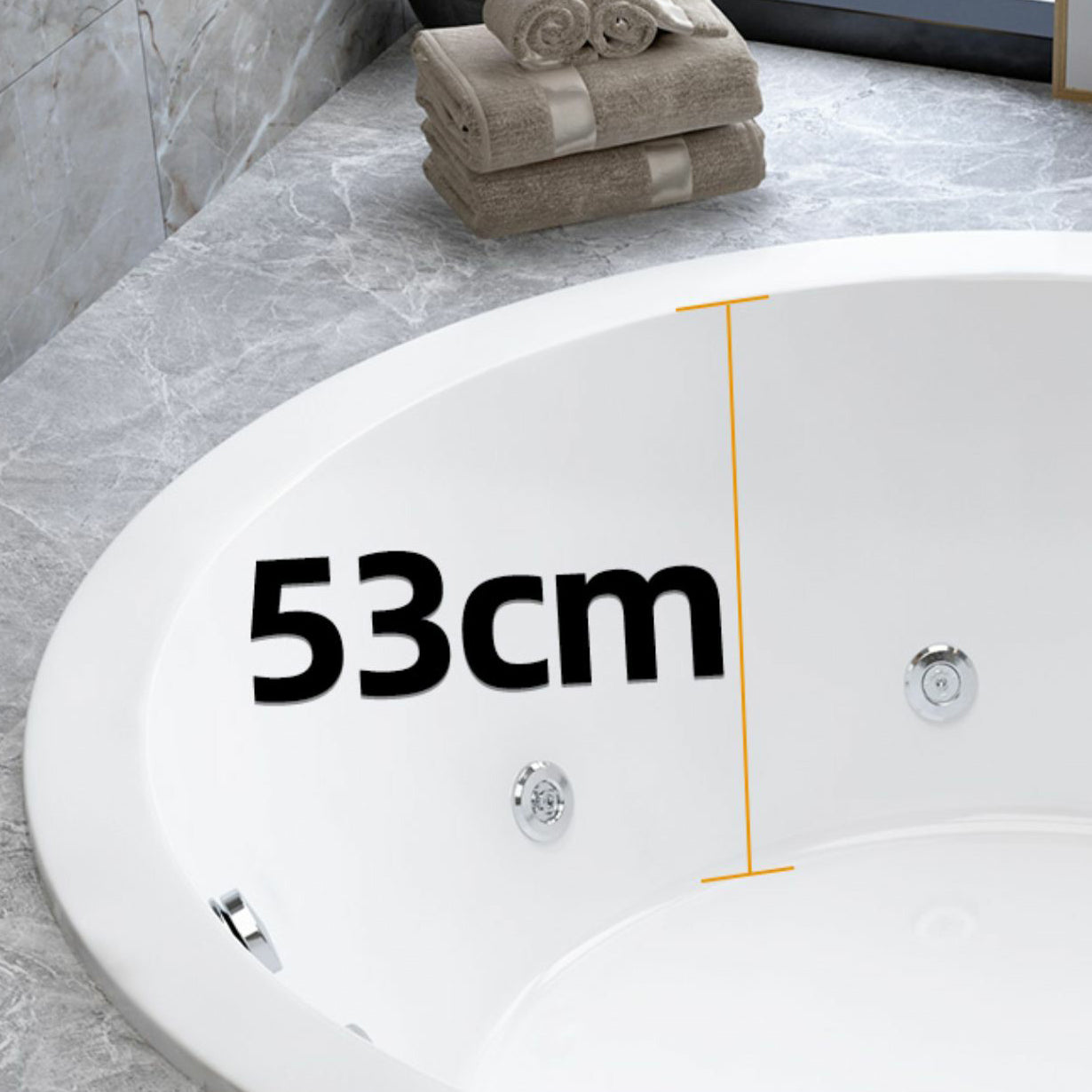 Modern Round Drop-in Bathtub Acrylic Soaking/Air Bathtub in White Clearhalo 'Bathroom Remodel & Bathroom Fixtures' 'Bathtubs' 'Home Improvement' 'home_improvement' 'home_improvement_bathtubs' 'Showers & Bathtubs' 6180598