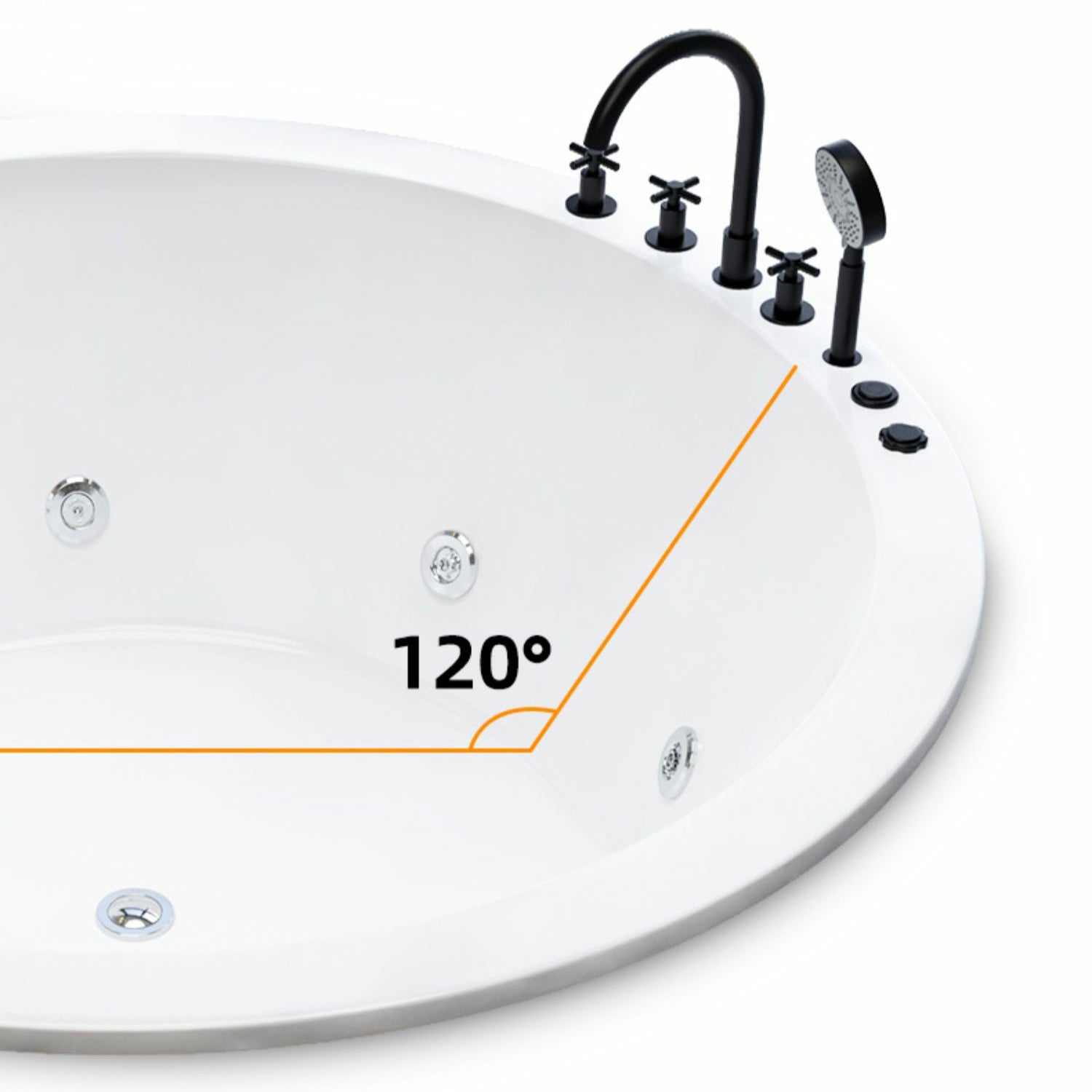 Modern Round Drop-in Bathtub Acrylic Soaking/Air Bathtub in White Clearhalo 'Bathroom Remodel & Bathroom Fixtures' 'Bathtubs' 'Home Improvement' 'home_improvement' 'home_improvement_bathtubs' 'Showers & Bathtubs' 6180599