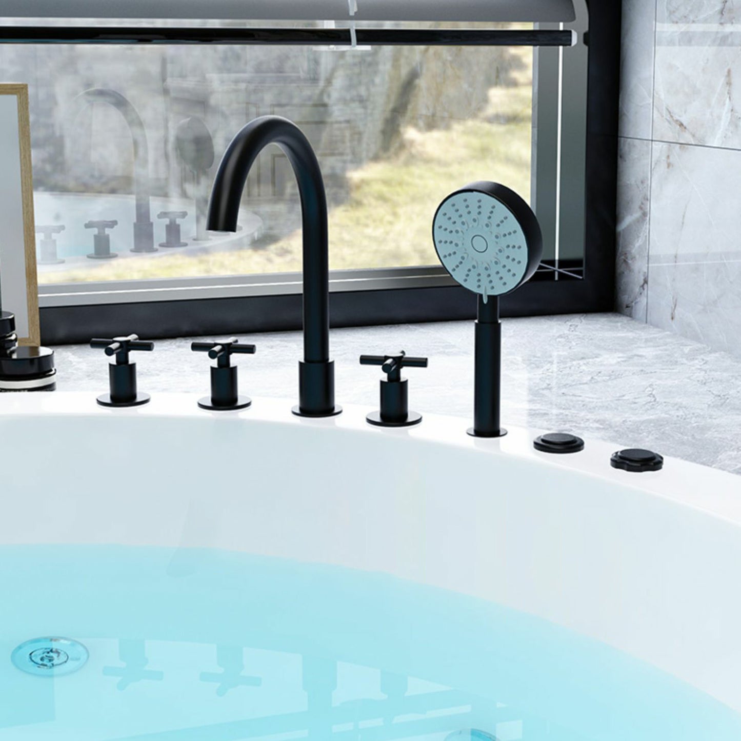 Modern Round Drop-in Bathtub Acrylic Soaking/Air Bathtub in White Clearhalo 'Bathroom Remodel & Bathroom Fixtures' 'Bathtubs' 'Home Improvement' 'home_improvement' 'home_improvement_bathtubs' 'Showers & Bathtubs' 6180603
