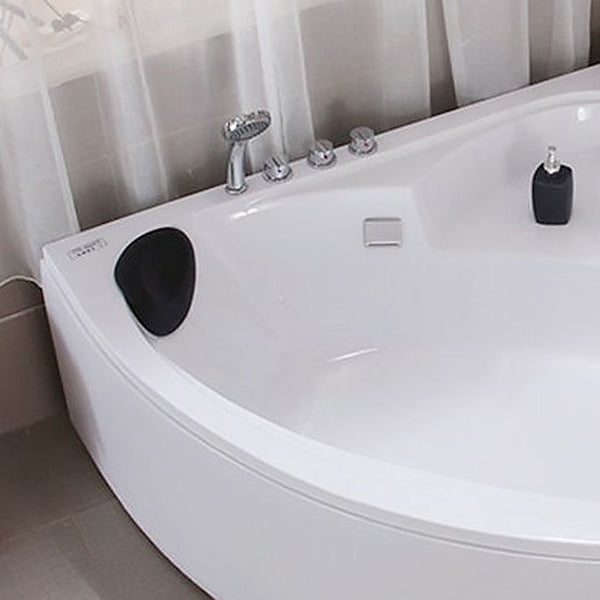 Corner Acrylic-Fiberglass Bathtub Modern White Soaking Bath Tub - Clearhalo