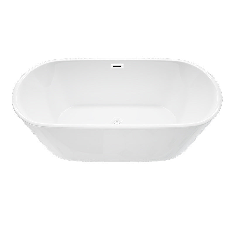 Oval Tub with Drain and Overflow Trim Modern Acrylic Soaking Bathtub Clearhalo 'Bathroom Remodel & Bathroom Fixtures' 'Bathtubs' 'Home Improvement' 'home_improvement' 'home_improvement_bathtubs' 'Showers & Bathtubs' 6180721