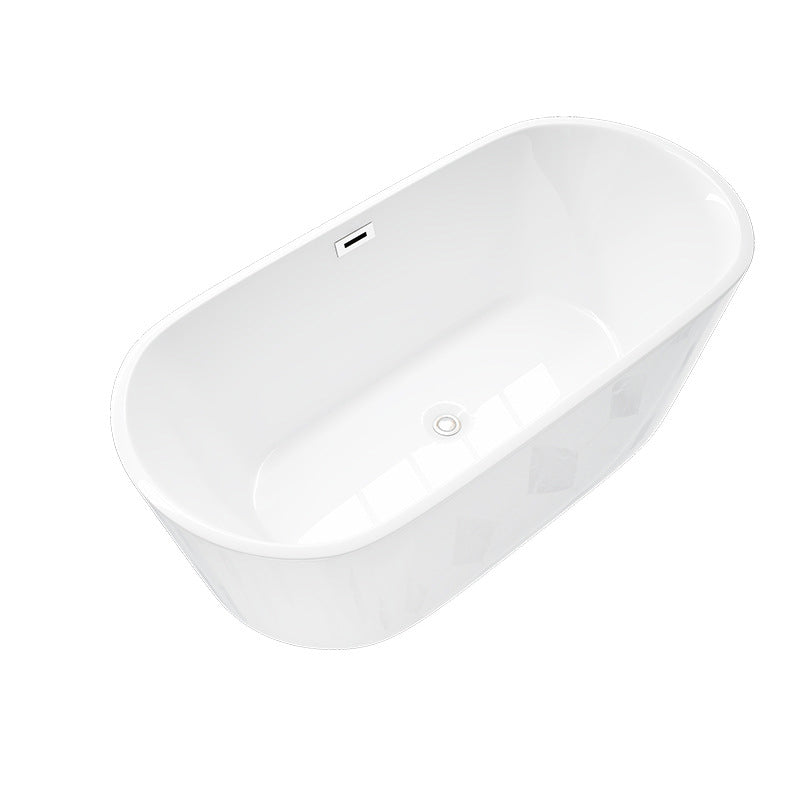 Oval Tub with Drain and Overflow Trim Modern Acrylic Soaking Bathtub Clearhalo 'Bathroom Remodel & Bathroom Fixtures' 'Bathtubs' 'Home Improvement' 'home_improvement' 'home_improvement_bathtubs' 'Showers & Bathtubs' 6180724