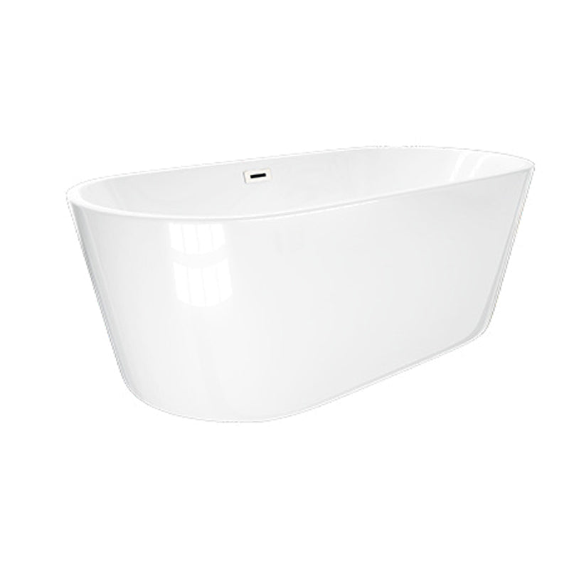 Oval Tub with Drain and Overflow Trim Modern Acrylic Soaking Bathtub Clearhalo 'Bathroom Remodel & Bathroom Fixtures' 'Bathtubs' 'Home Improvement' 'home_improvement' 'home_improvement_bathtubs' 'Showers & Bathtubs' 6180726