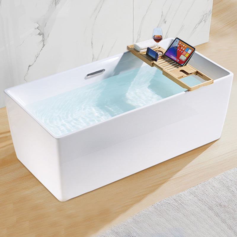 Freestanding Acrylic Bathtub Oval Soaking Tub with Slotted Overflow & Pop-up Drain Clearhalo 'Bathroom Remodel & Bathroom Fixtures' 'Bathtubs' 'Home Improvement' 'home_improvement' 'home_improvement_bathtubs' 'Showers & Bathtubs' 6180733