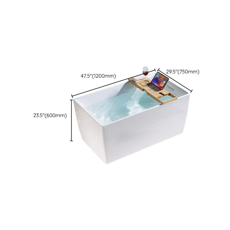 Freestanding Acrylic Bathtub Oval Soaking Tub with Slotted Overflow & Pop-up Drain Clearhalo 'Bathroom Remodel & Bathroom Fixtures' 'Bathtubs' 'Home Improvement' 'home_improvement' 'home_improvement_bathtubs' 'Showers & Bathtubs' 6180747