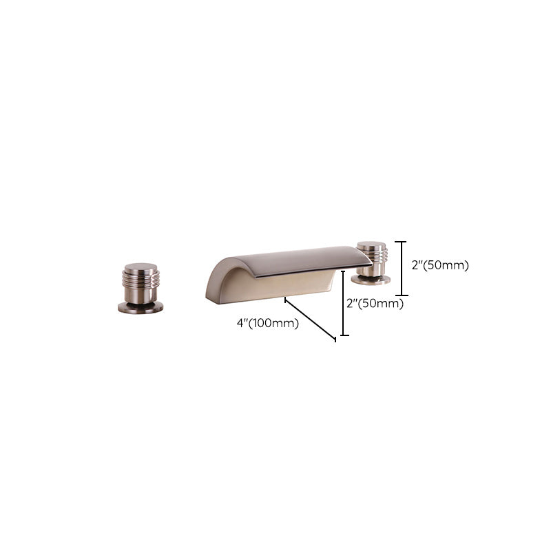 2-Handle Brushed Nickel Widespread Faucet 3-Hole Widespread Bathroom Sink Faucet in Chrome Clearhalo 'Bathroom Remodel & Bathroom Fixtures' 'Bathroom Sink Faucets' 'Bathroom Sinks & Faucet Components' 'bathroom_sink_faucets' 'Home Improvement' 'home_improvement' 'home_improvement_bathroom_sink_faucets' 6184263