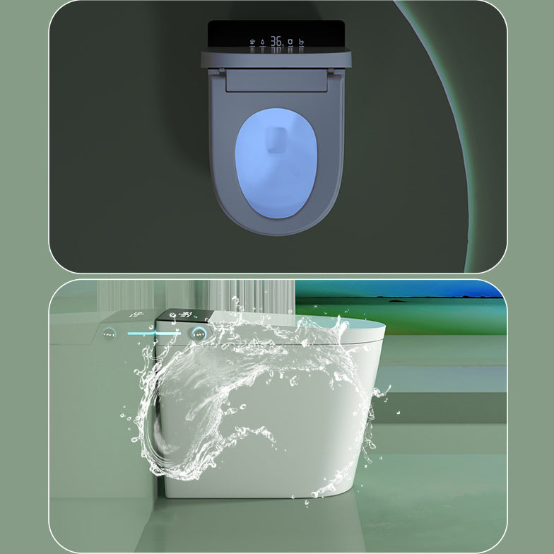 Modern Flush Toilet Heated Seat One-Piece Toilet with Slow Close Seat Clearhalo 'Bathroom Remodel & Bathroom Fixtures' 'Home Improvement' 'home_improvement' 'home_improvement_toilets' 'Toilets & Bidets' 'Toilets' 6191115