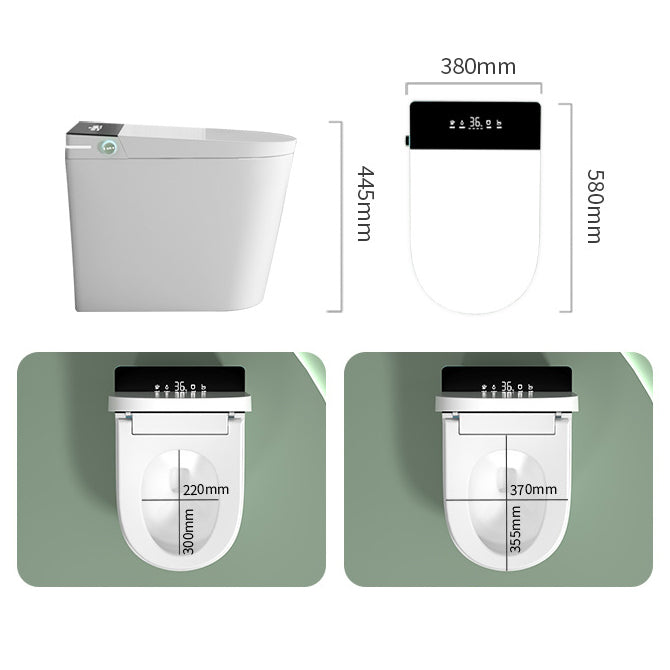 Modern Flush Toilet Heated Seat One-Piece Toilet with Slow Close Seat Clearhalo 'Bathroom Remodel & Bathroom Fixtures' 'Home Improvement' 'home_improvement' 'home_improvement_toilets' 'Toilets & Bidets' 'Toilets' 6191118