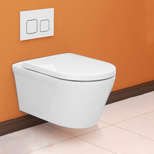 Modern Siphon Jet Toilet Bowl Wall Mount Flush Toilet with Seat for Bathroom Clearhalo 'Bathroom Remodel & Bathroom Fixtures' 'Home Improvement' 'home_improvement' 'home_improvement_toilets' 'Toilets & Bidets' 'Toilets' 6191145