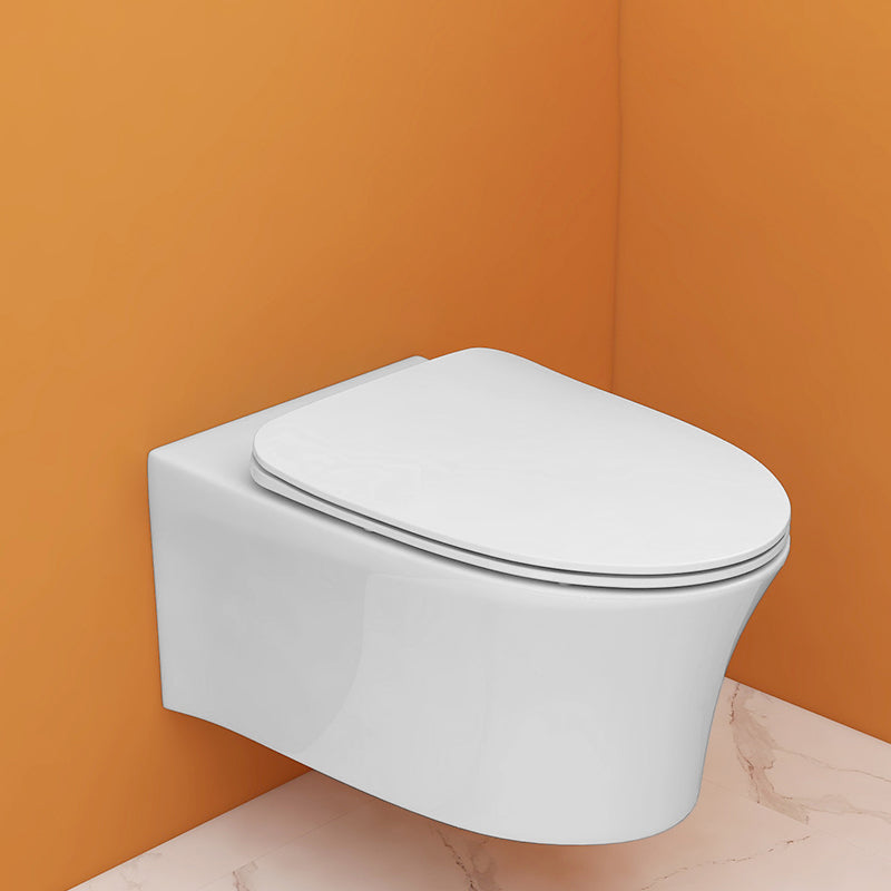 Modern Siphon Jet Toilet Bowl Wall Mount Flush Toilet with Seat for Bathroom 15"L x 21"W x 11"H Toilet Only Clearhalo 'Bathroom Remodel & Bathroom Fixtures' 'Home Improvement' 'home_improvement' 'home_improvement_toilets' 'Toilets & Bidets' 'Toilets' 6191147