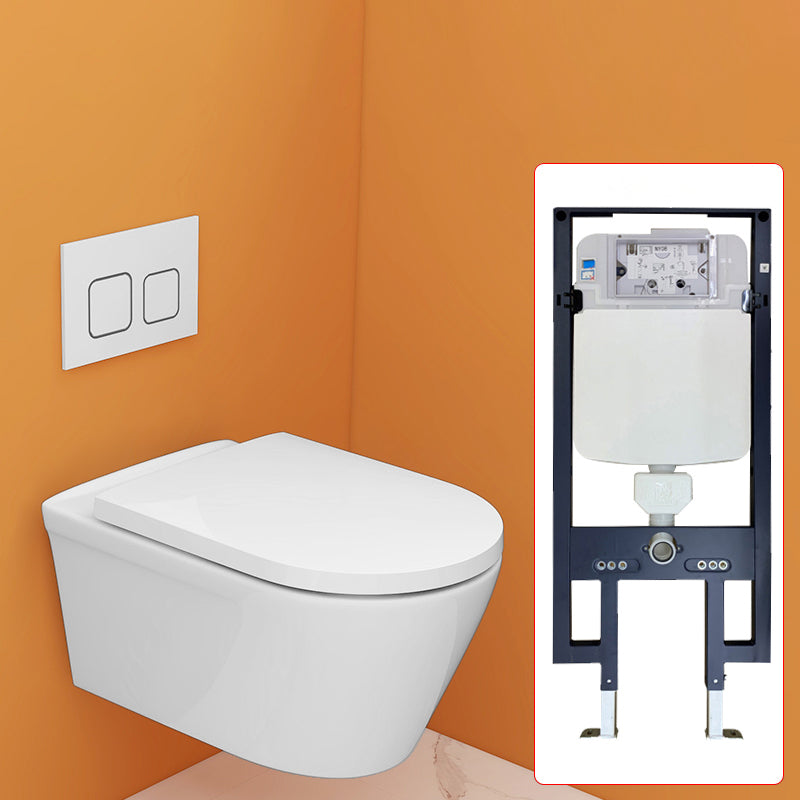 Modern Siphon Jet Toilet Bowl Wall Mount Flush Toilet with Seat for Bathroom 14"L x 21"W x 11"H Toilet with Tanker Clearhalo 'Bathroom Remodel & Bathroom Fixtures' 'Home Improvement' 'home_improvement' 'home_improvement_toilets' 'Toilets & Bidets' 'Toilets' 6191149