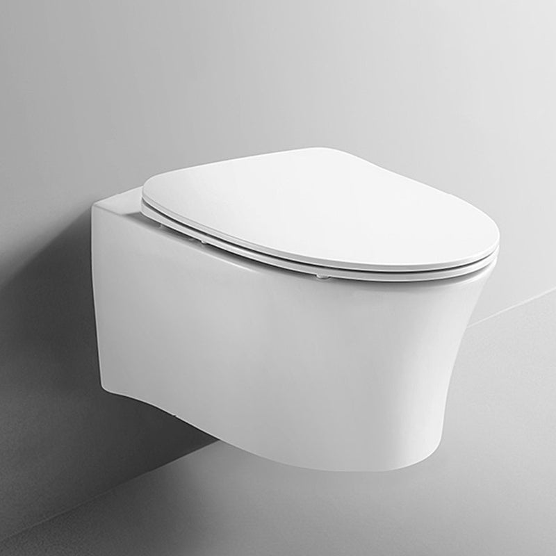 Modern Siphon Jet Toilet Bowl Wall Mount Flush Toilet with Seat for Bathroom Clearhalo 'Bathroom Remodel & Bathroom Fixtures' 'Home Improvement' 'home_improvement' 'home_improvement_toilets' 'Toilets & Bidets' 'Toilets' 6191161