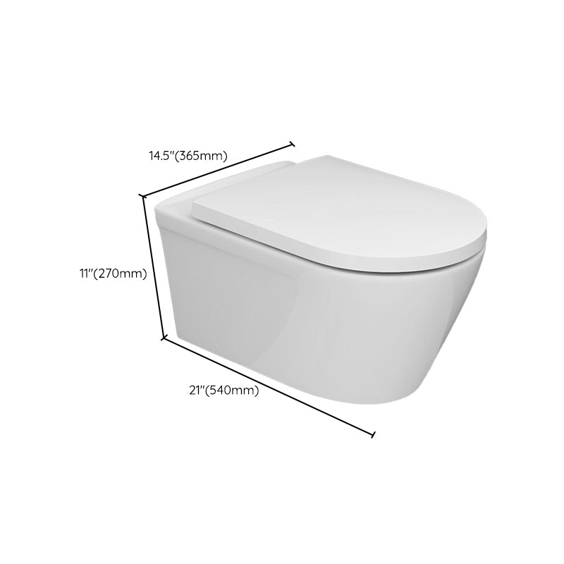 Modern Siphon Jet Toilet Bowl Wall Mount Flush Toilet with Seat for Bathroom Clearhalo 'Bathroom Remodel & Bathroom Fixtures' 'Home Improvement' 'home_improvement' 'home_improvement_toilets' 'Toilets & Bidets' 'Toilets' 6191164