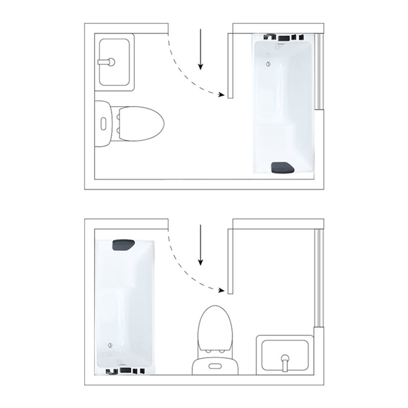 Acrylic Soaking Tub with Left Drain in White Rectangle Freestanding Bathtub Clearhalo 'Bathroom Remodel & Bathroom Fixtures' 'Bathtubs' 'Home Improvement' 'home_improvement' 'home_improvement_bathtubs' 'Showers & Bathtubs' 6194176