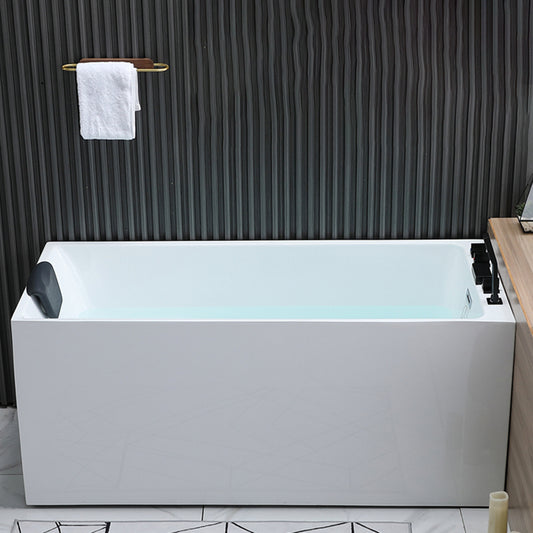 Acrylic Soaking Tub with Left Drain in White Rectangle Freestanding Bathtub Clearhalo 'Bathroom Remodel & Bathroom Fixtures' 'Bathtubs' 'Home Improvement' 'home_improvement' 'home_improvement_bathtubs' 'Showers & Bathtubs' 6194187