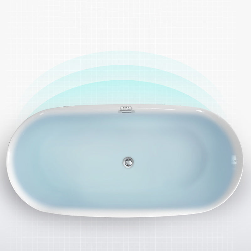 Bathroom Acrylic Oval Bathtub Soaking Tubs without Base in White Clearhalo 'Bathroom Remodel & Bathroom Fixtures' 'Bathtubs' 'Home Improvement' 'home_improvement' 'home_improvement_bathtubs' 'Showers & Bathtubs' 6194216