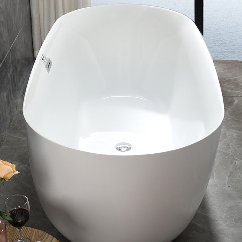 Bathroom Acrylic Oval Bathtub Soaking Tubs without Base in White Clearhalo 'Bathroom Remodel & Bathroom Fixtures' 'Bathtubs' 'Home Improvement' 'home_improvement' 'home_improvement_bathtubs' 'Showers & Bathtubs' 6194224