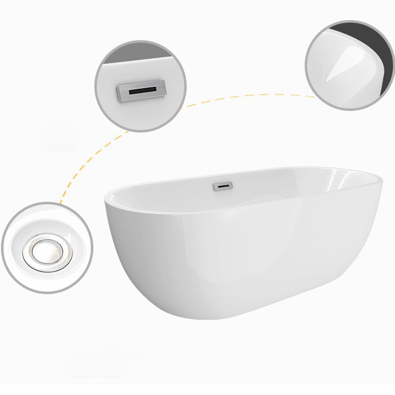 Matte Finish Acrylic Freestanding Tub Contemporary Oval Bathtub Clearhalo 'Bathroom Remodel & Bathroom Fixtures' 'Bathtubs' 'Home Improvement' 'home_improvement' 'home_improvement_bathtubs' 'Showers & Bathtubs' 6194268