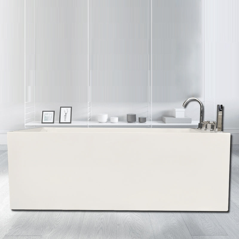 Modern Style Acrylic Rectangular Tub White Bath Tub with Internal Drain Clearhalo 'Bathroom Remodel & Bathroom Fixtures' 'Bathtubs' 'Home Improvement' 'home_improvement' 'home_improvement_bathtubs' 'Showers & Bathtubs' 6194284