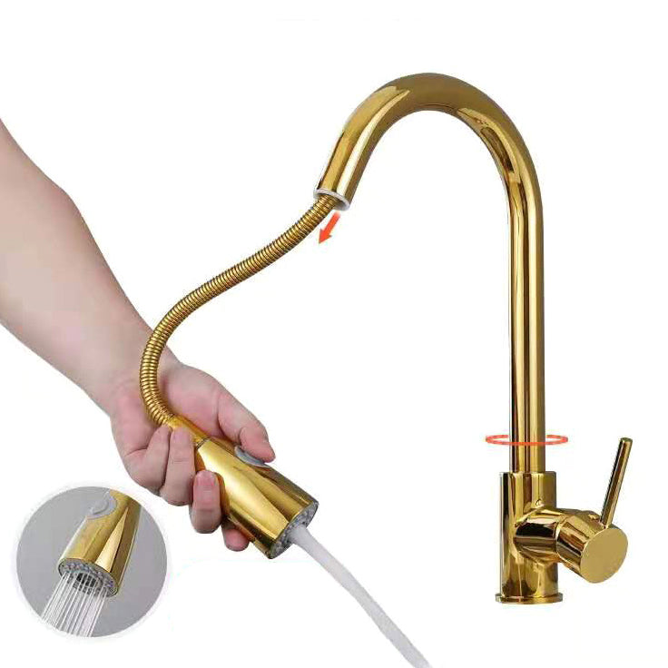Golden Round Stainless Steel Drop-In Kitchen Sink with Drain Assembly Clearhalo 'Home Improvement' 'home_improvement' 'home_improvement_kitchen_sinks' 'Kitchen Remodel & Kitchen Fixtures' 'Kitchen Sinks & Faucet Components' 'Kitchen Sinks' 'kitchen_sinks' 6196138