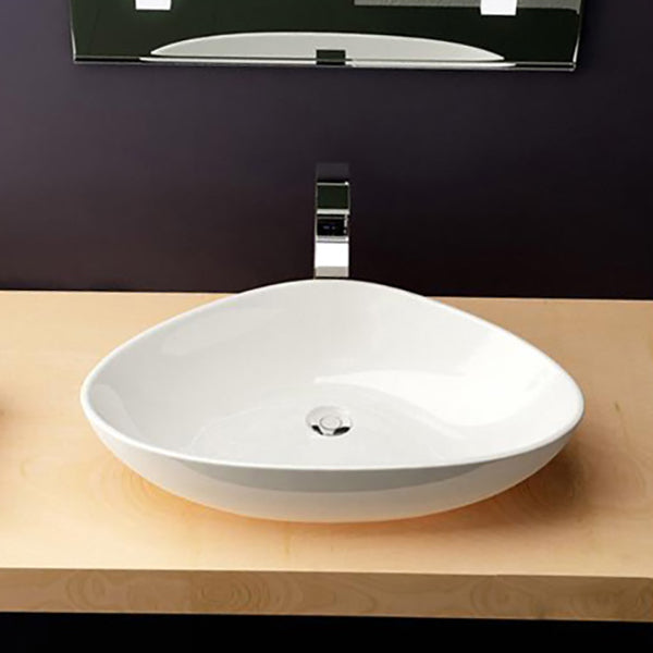 Modern Bathroom Sink Porcelain Pop-Up Drain Oval-Shape Vessel Sink (Faucet Not Included) Clearhalo 'Bathroom Remodel & Bathroom Fixtures' 'Bathroom Sinks & Faucet Components' 'Bathroom Sinks' 'bathroom_sink' 'Home Improvement' 'home_improvement' 'home_improvement_bathroom_sink' 6197571