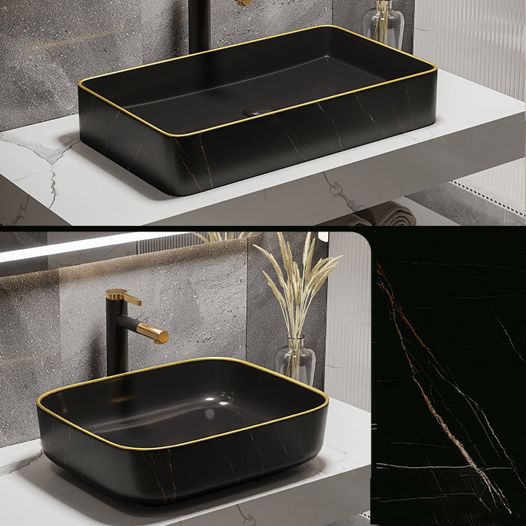 Modern Bathroom Sink Porcelain Pop-Up Drain Rectangular Vessel Bathroom Sink Clearhalo 'Bathroom Remodel & Bathroom Fixtures' 'Bathroom Sinks & Faucet Components' 'Bathroom Sinks' 'bathroom_sink' 'Home Improvement' 'home_improvement' 'home_improvement_bathroom_sink' 6197593